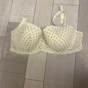 Aeries Polka Dot Lace Bra - White